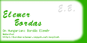 elemer bordas business card